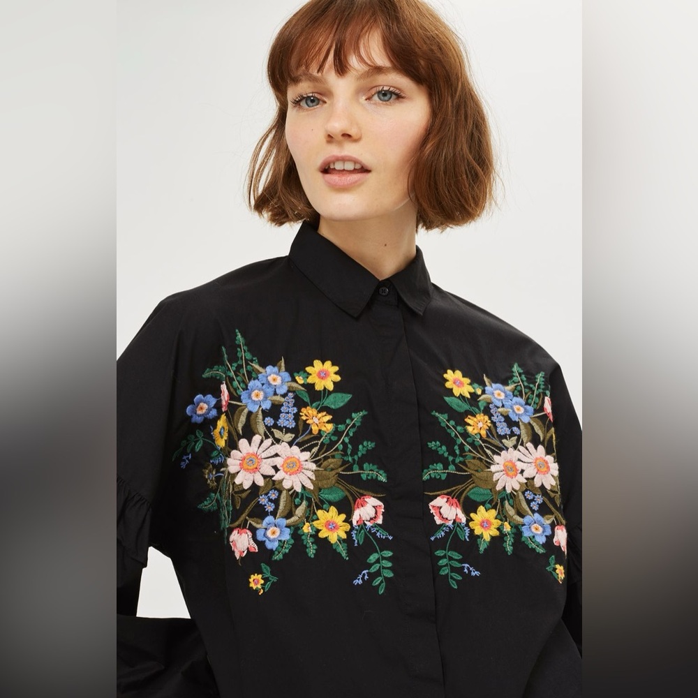 Staud Embroidered Button Down Top - image 3